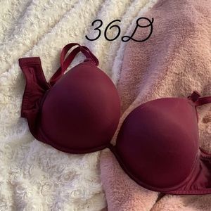Burgundy/pinkish Victoria’s Secret push up bra 36D